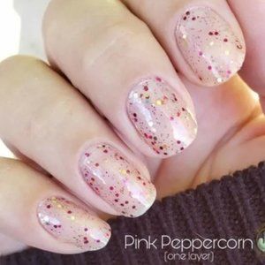 Color Street Nails PINK PEPPERCORN Glitter Overlay RETIRED Set NEW